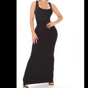 Ribbed Black Dress